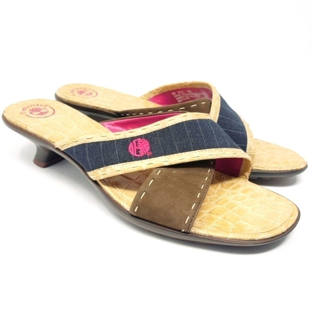 Timberland | Women's Leather Kitten Heel Sandals (Size 9M)